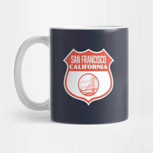 San Francisco California Retro Shield (Red) Mug